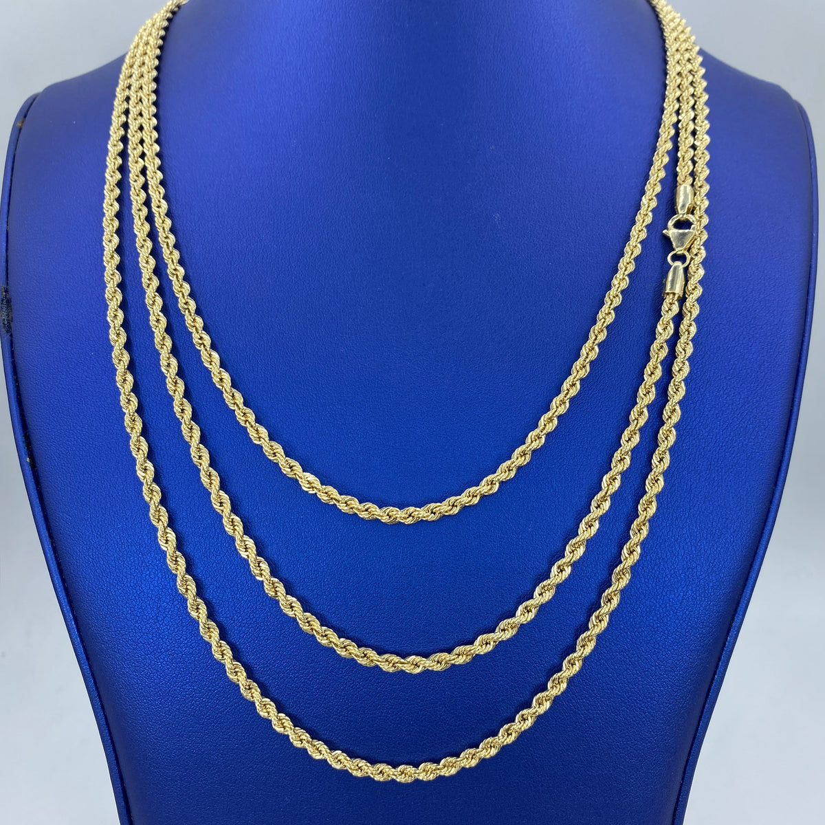 Rope Chain Necklace Real 14K Yellow Gold 16–24 in - additional product view 9