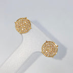 14K Gold 8mm Circle Diamond Earrings - additional product view 4