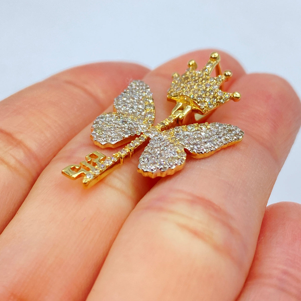14K Gold Monarchy Butterfly Diamond Pendant - additional product view 5