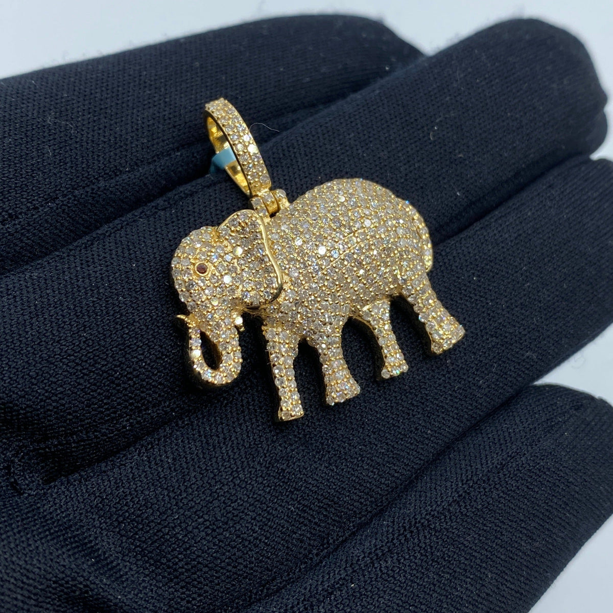 14K Gold Elephant Diamond Pendant - additional product view 3