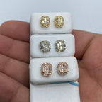 14K Gold Rounded Rectangle Diamond Baguette Earrings 0.75 Ct - additional product view 6