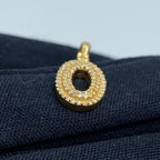 14K Gold Initial O Bubble Diamond Pendant - additional product view 4