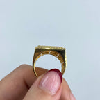 10K Gold Square Photo Diamond Ring - additional product view 4