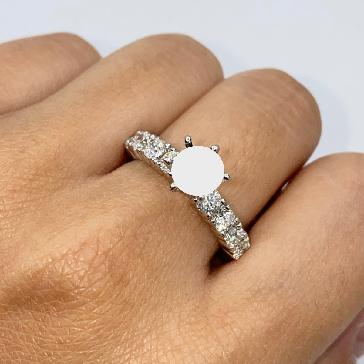 14K Gold 8 Stone Diamond Engagement Ring Setting - additional product view 4