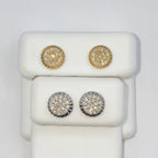 14K Gold 8mm Circle Diamond Earrings - additional product view 6