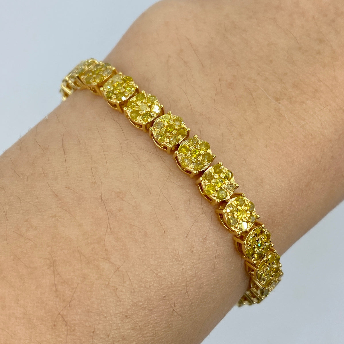 14K Gold 5mm Canary Diamond Tennis Bracelet 8 in - additional product view 2