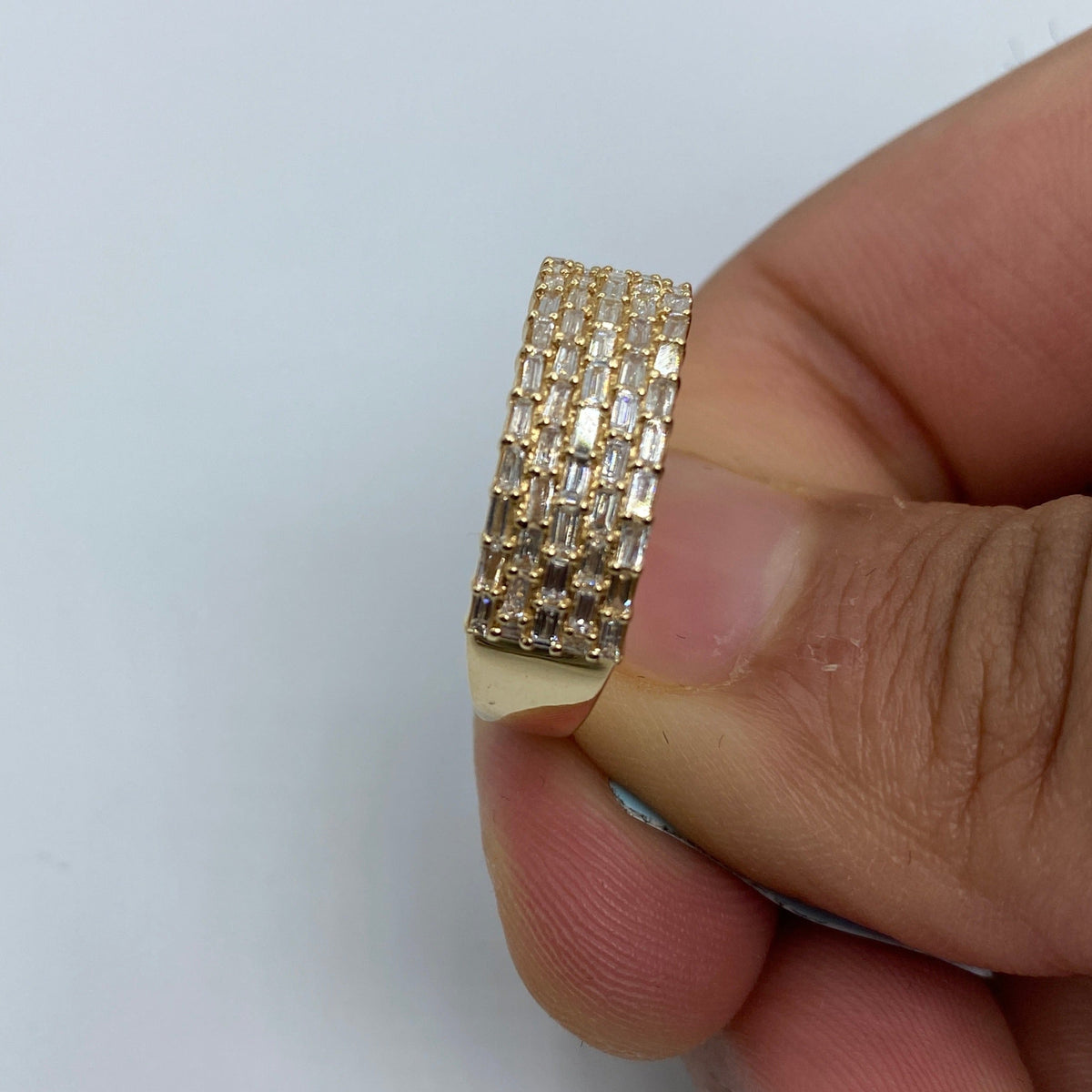 14K Gold Five Stripe Diamond Baguette Ring - additional product view 3