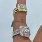 14K Gold Victoria Double Halo Stacked Diamond Ring - additional product view 5