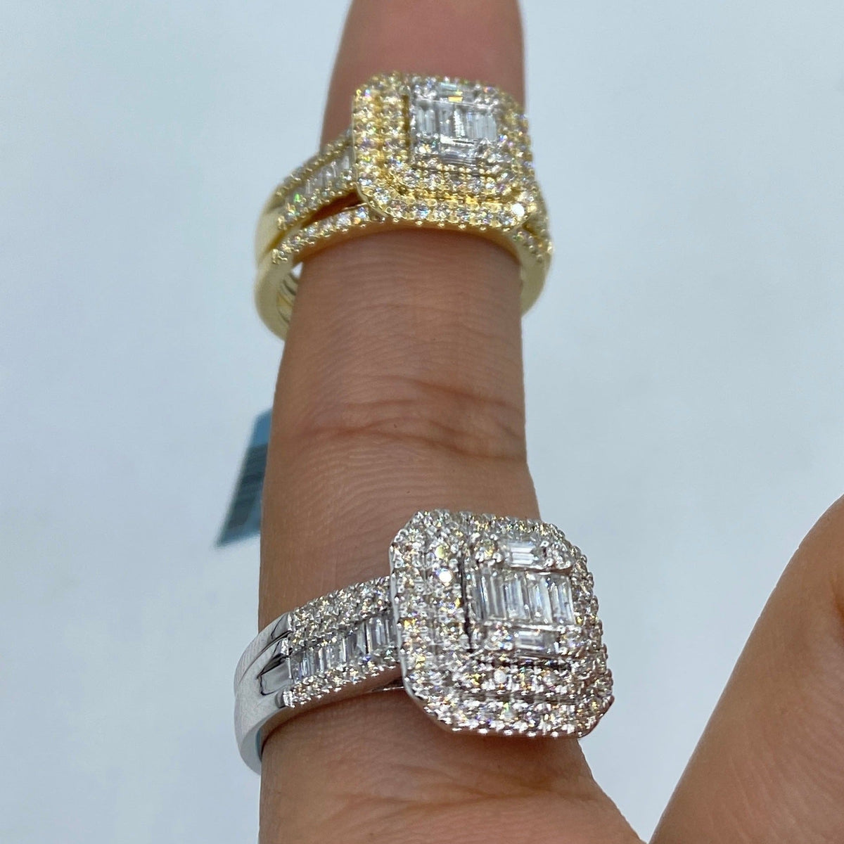 14K Gold Victoria Double Halo Stacked Diamond Ring - additional product view 5