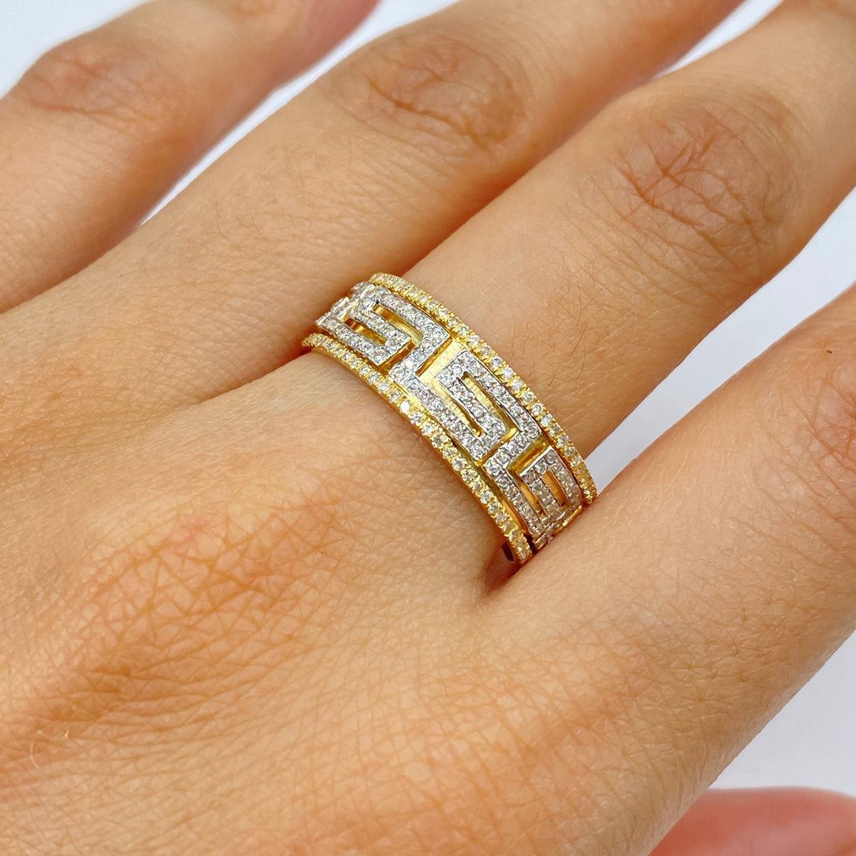 10K Gold Greek Diamond Ring - additional product view 2