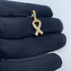 14K Gold Breast Cancer Awareness Ribbon Diamond Pendant - additional product view 3