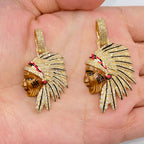14K Gold Indian Head Diamond Pendant - additional product view 2