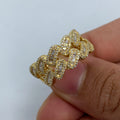 10K Gold Chubby Cuban Link Diamond Baguette Ring in yellow gold - close-up product photo