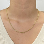 10K Gold 2mm Rope Chain Necklace 18 in - additional product view 2