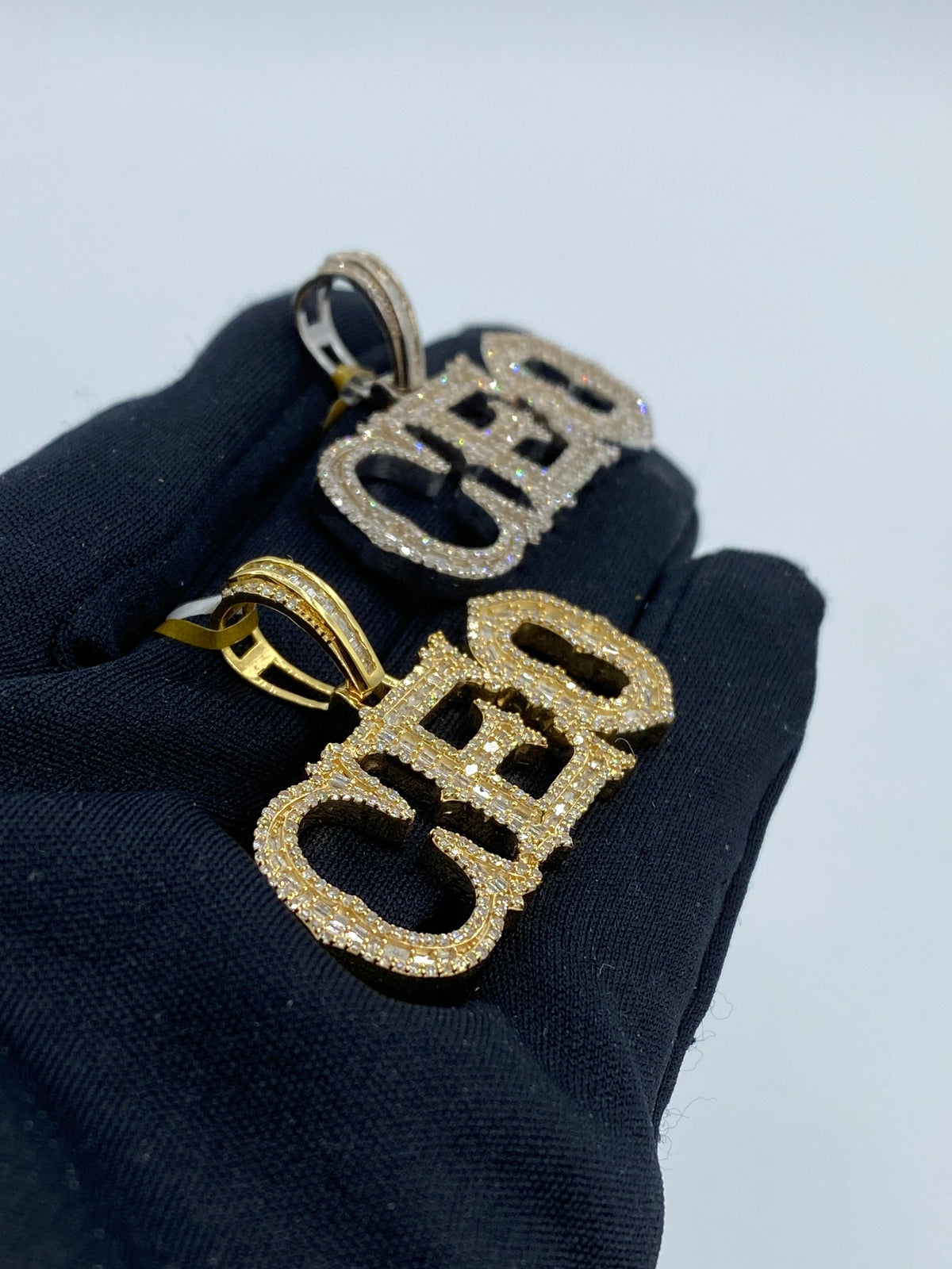 CEO Name Baguette Diamond Pendant - additional product view 5