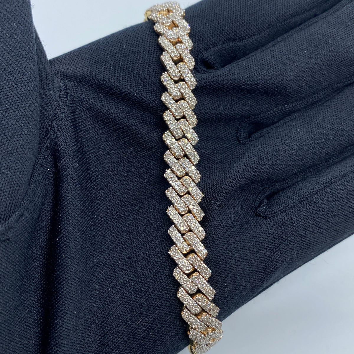 10K Gold 8.5mm Cuban Link Diamond Bracelet 8 in - additional product view 2