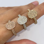 14K Gold Oval Diamond Ring - additional product view 3