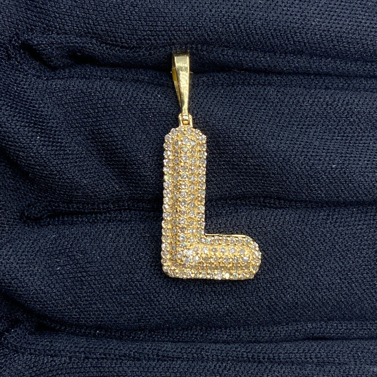 Initial L Bubble Diamond Pendant - additional product view 2