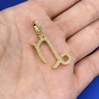 10K Gold Capricorn Sign Diamond Pendant - additional product view 5