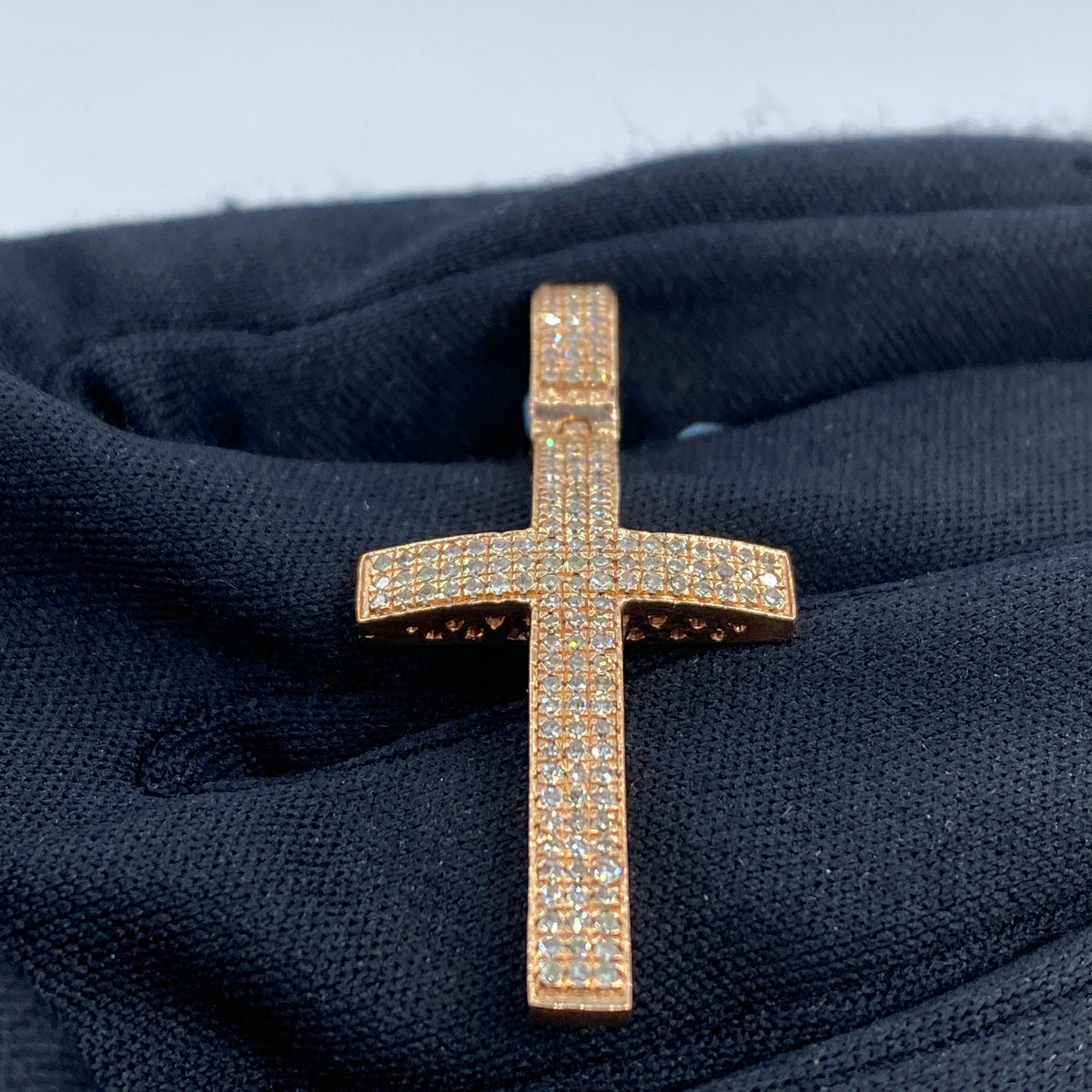 14K Rose Gold Latin Cross Diamond Pendant - additional product view 4