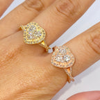 14K Gold Heart Shaker Diamond Ring - additional product view 2
