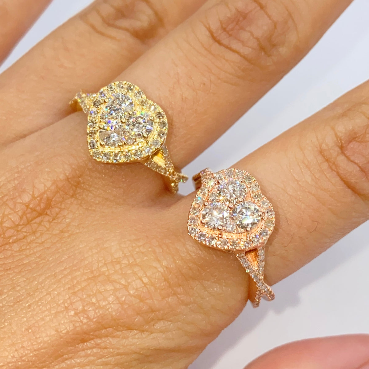 14K Gold Heart Shaker Diamond Ring - additional product view 2