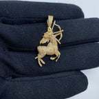 14K Gold Sagittarius Diamond Pendant 1.5 Ct - additional product view 2