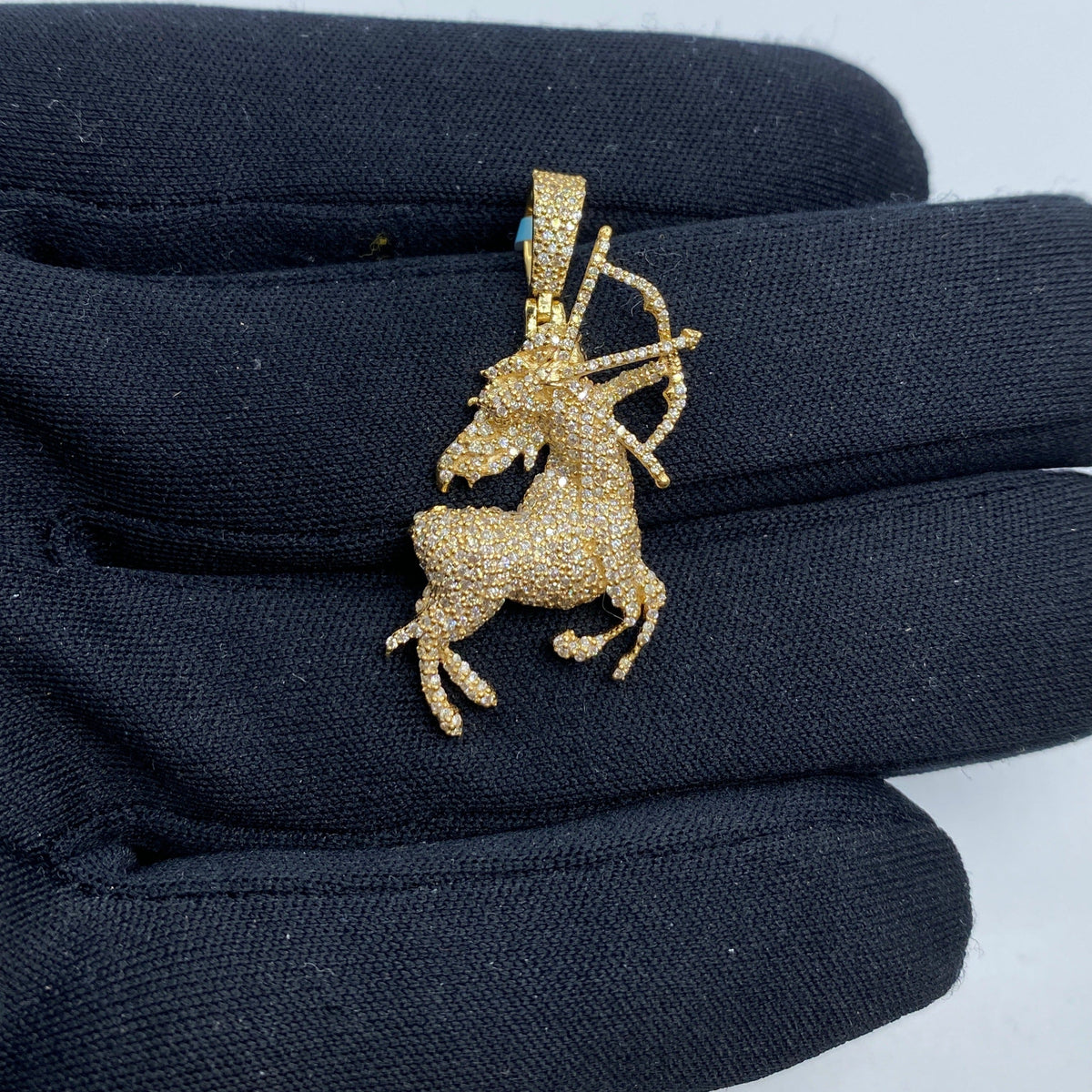 14K Gold Sagittarius Diamond Pendant 1.5 Ct - additional product view 2