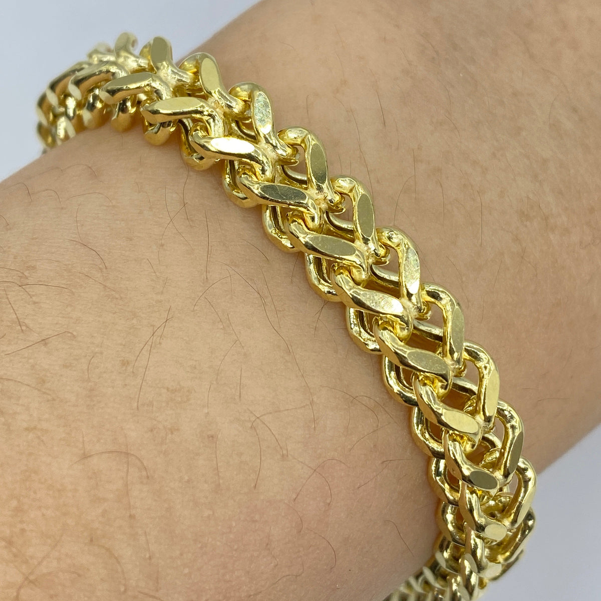 14K Gold 6.3mm Franco Box Cuban Link Bracelet 8.5 in - additional product view 2