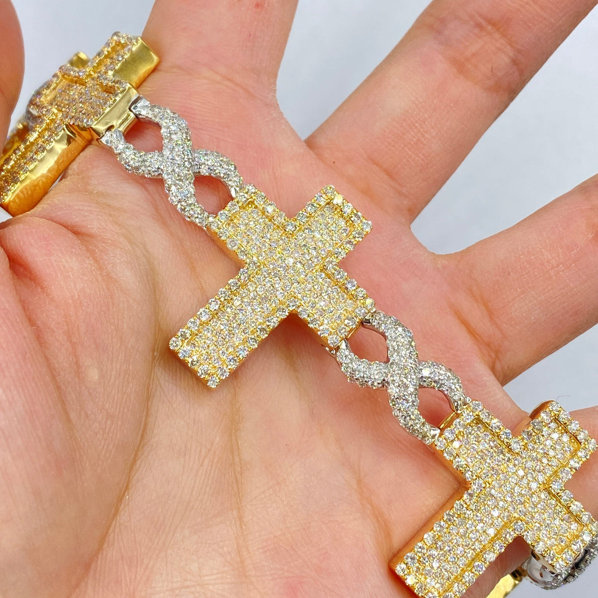 14K Gold Infinity Cross Diamond Bracelet - additional product view 3