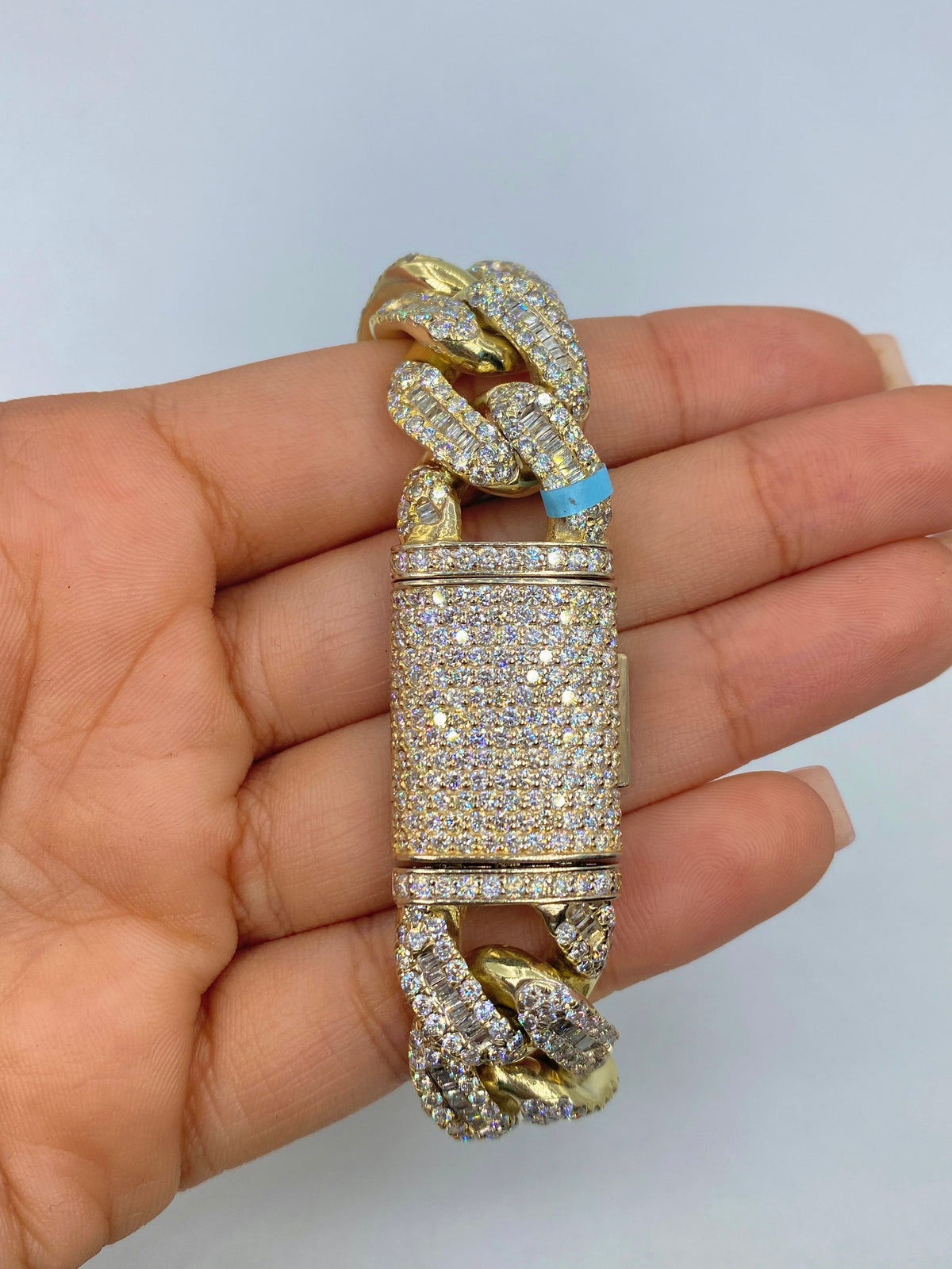 14K Gold Diamond Baguette Cuban Bracelet - additional product view 5