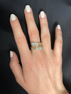 10K Gold Baguette Elephant Diamond Ring in yellow gold - close-up product photo