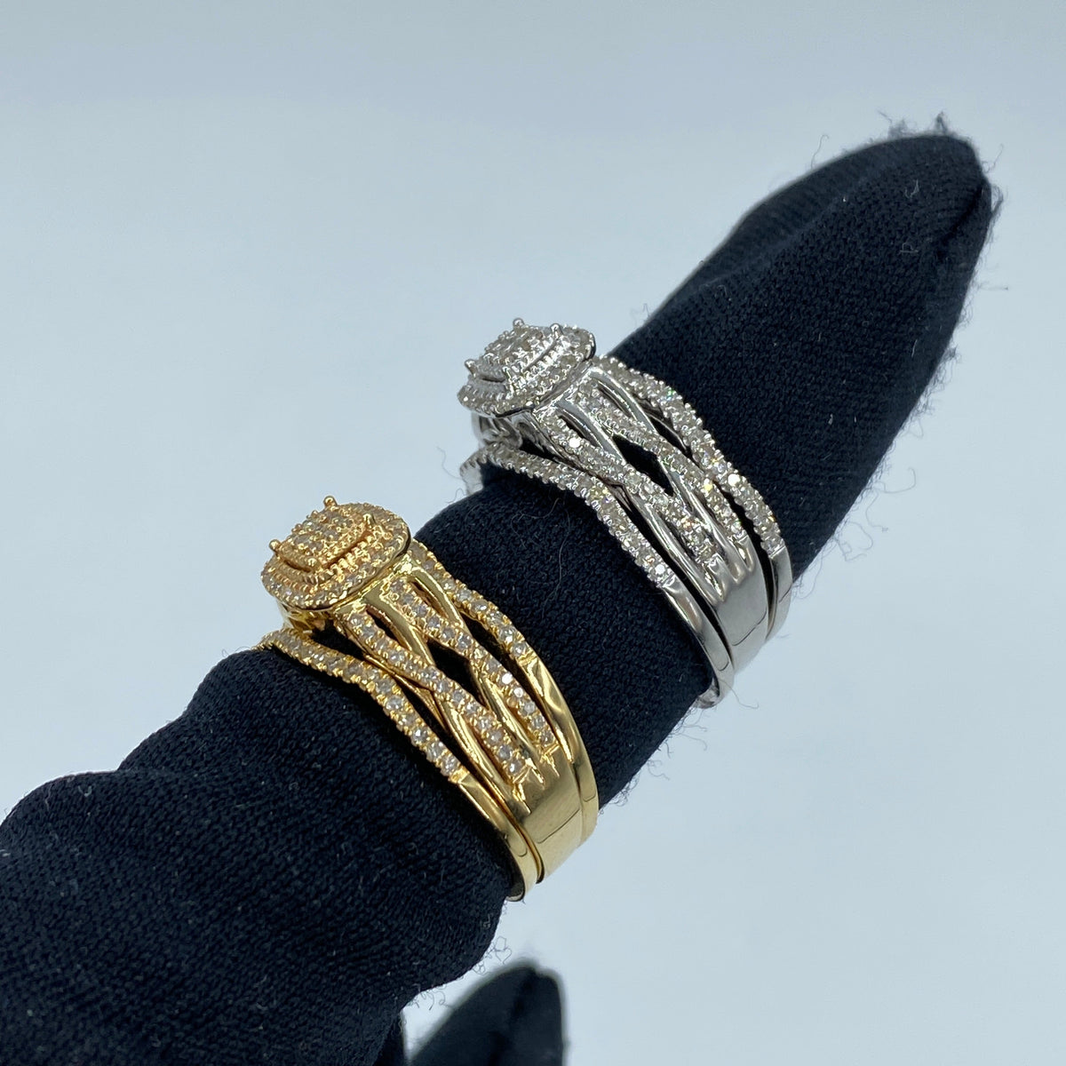 14K Gold Romance Square Diamond Engagement Ring with Stack Bands - additional product view 5