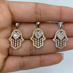 14K Gold Heart Hamsa Diamond Pendant - additional product view 2