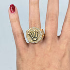 14K Gold Jumbo Crown Diamond Ring - additional product view 9