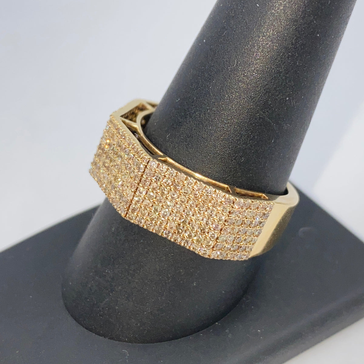 10K Gold 8.2mm Iced Diamond Ring - additional product view 8