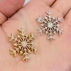 14K Gold Snowflake Diamond Pendant - additional product view 2