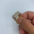14K Gold Rectangle Flowers Diamond Ring - additional product view 3