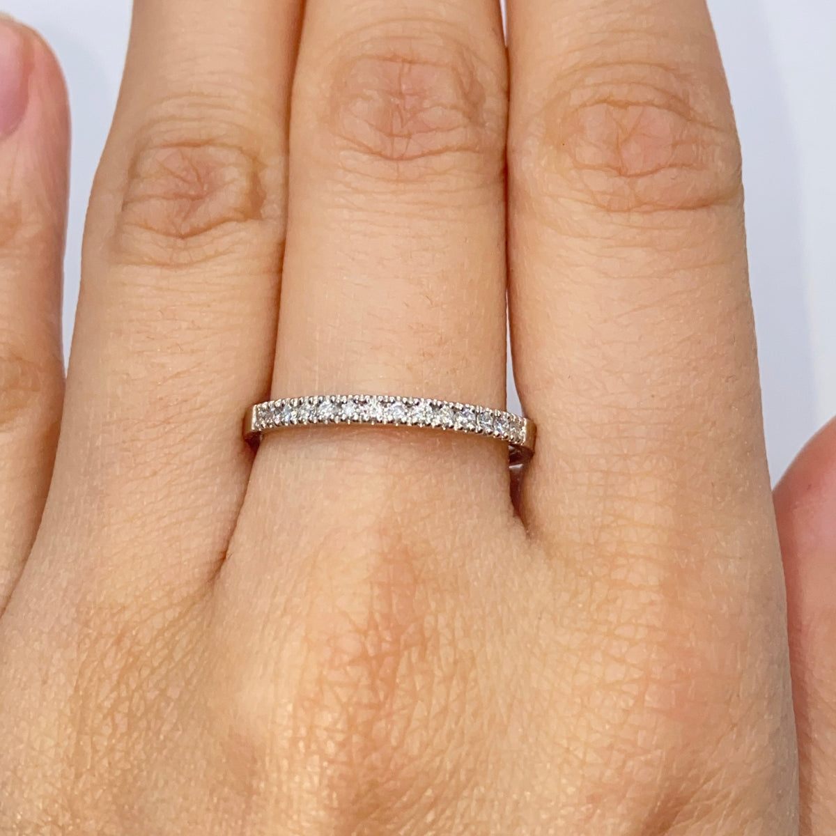 2.2mm Platinum Diamond Band Ring - additional product view 3