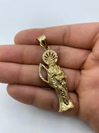 14K Gold Santa Muerte Grim Reaper Pendant - additional product view 5