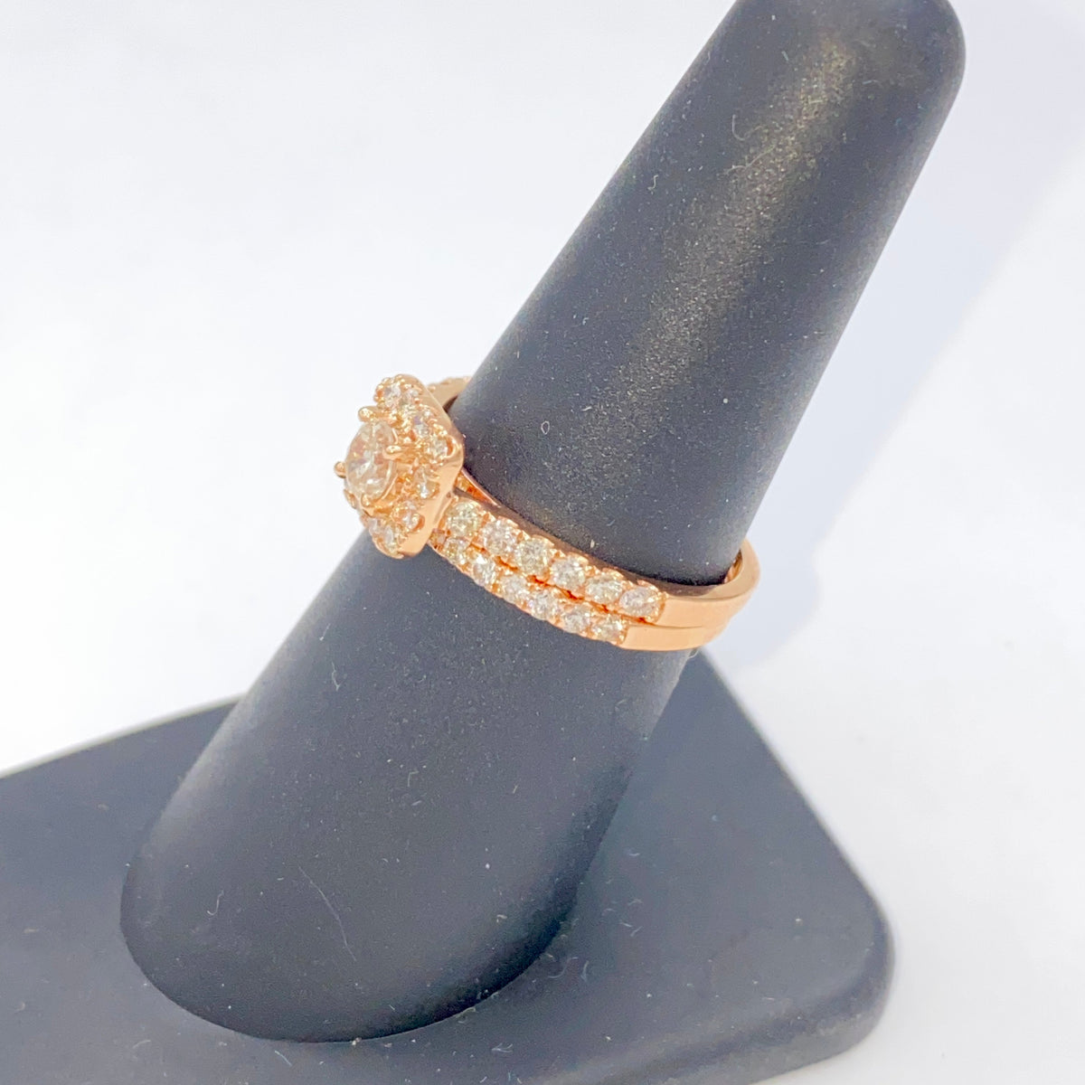 14K Gold Marilyn Square Halo Stack Diamond Engagement Ring - additional product view 10