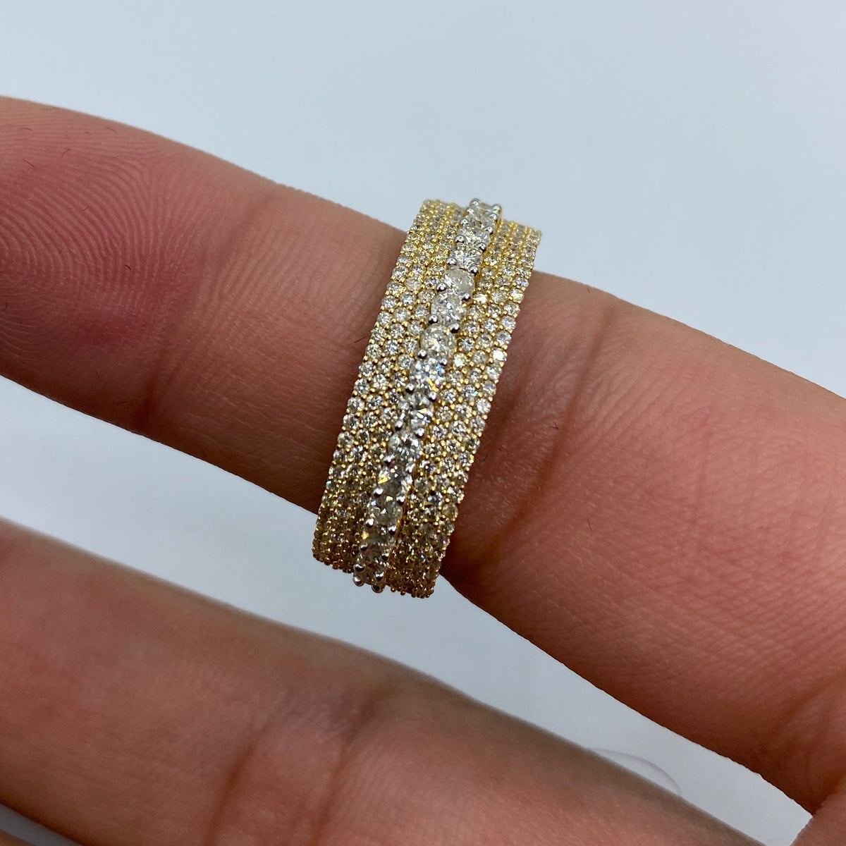 14K Gold Big Stone Band Diamond Ring - additional product view 5