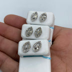 14K Gold Eye Diamond Baguette Earrings - additional product view 5