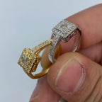14K Gold 3D Square Diamond Engagement Ring - additional product view 5