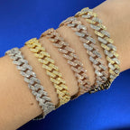 10K Gold 8mm Cuban Link Diamond Bracelet 7.5 in - main product photo