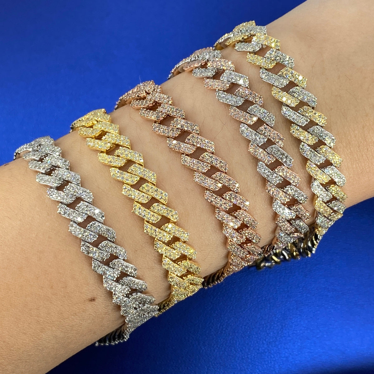 10K Gold 8mm Cuban Link Diamond Bracelet 7.5 in - main product photo