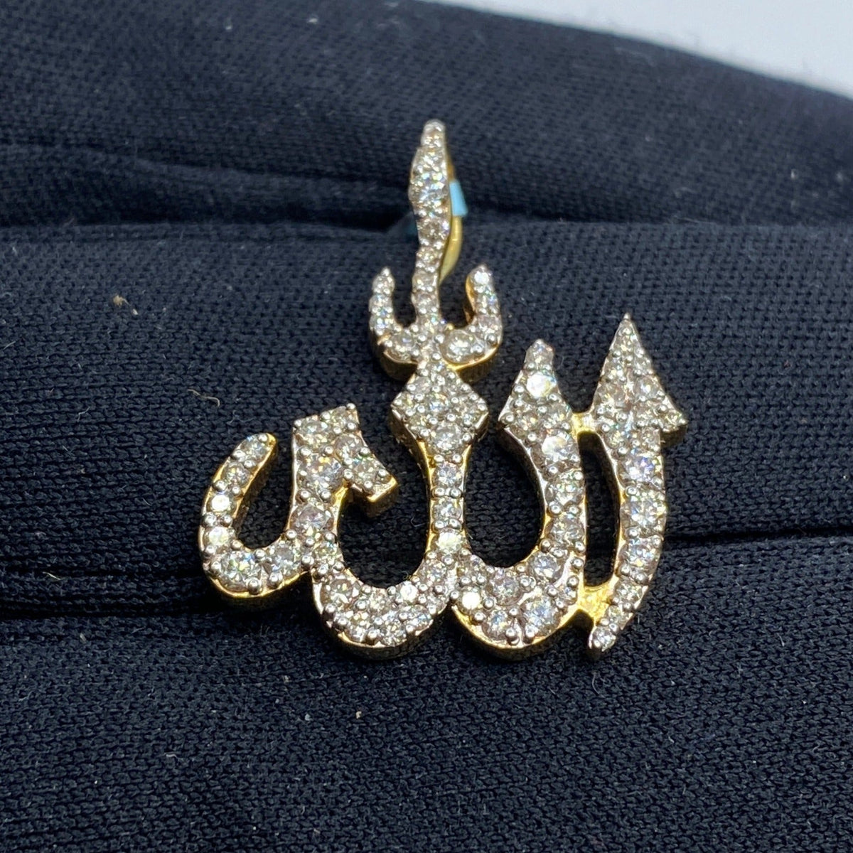 14K Gold Allah Diamond Pendant - additional product view 3
