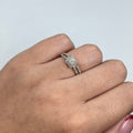 14K Gold Diamond Honor Engagement Ring in white gold - close-up product photo