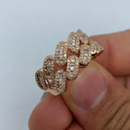 10K Gold Chubby Cuban Link Diamond Baguette Ring - additional product view 8