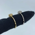 14K Gold Circle Thin Band Engagement Diamond Ring - additional product view 5